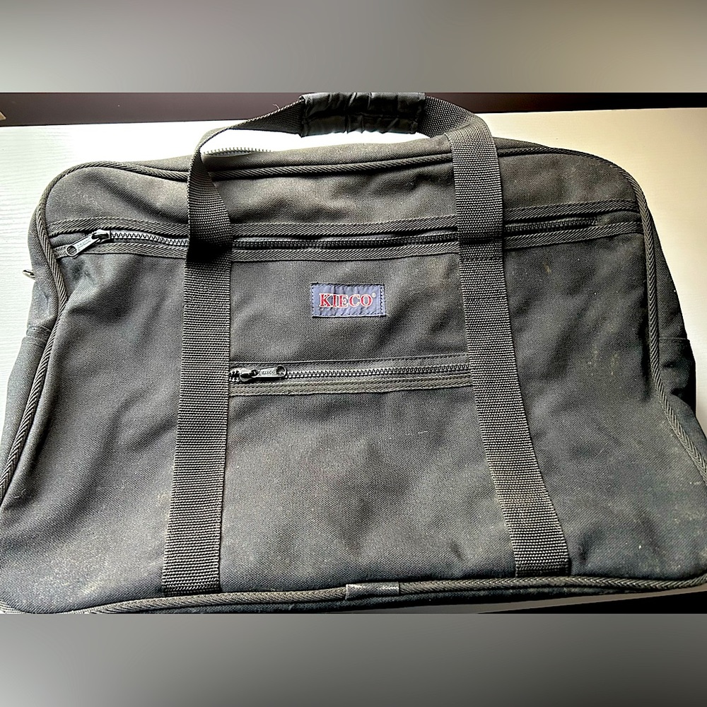 Unisex oversized black canvas large carry tote